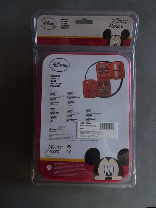 Estojo escolar Mickey Mouse Disney novo na embalagem