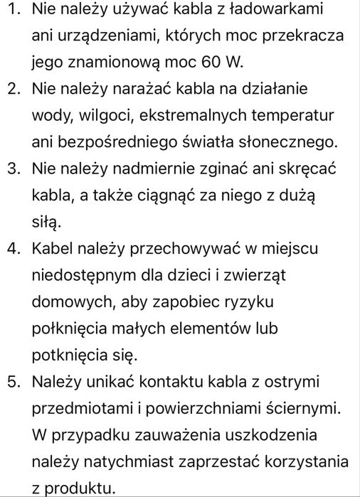 Kabel USB-C 1 m biały – nowy