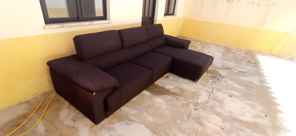 Sofá Chaise longue preto grande