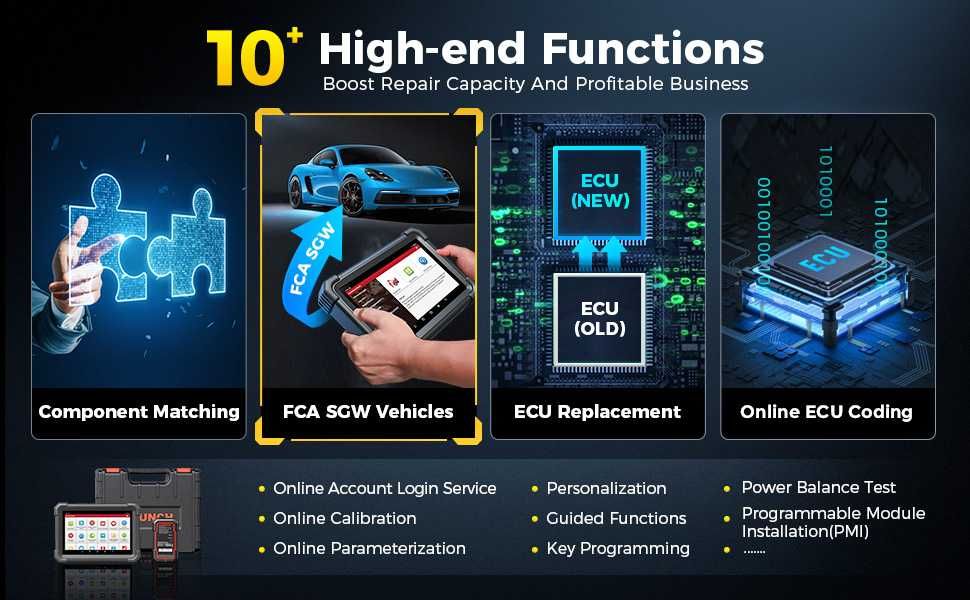 Máq. diagnostico auto - Launch X431 PRO DYNO  8 polegadas  - Nova