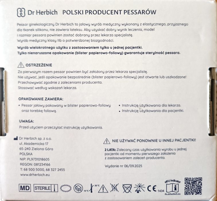 Pessar ginekologiczny grzybkowy  Dr HERBICH