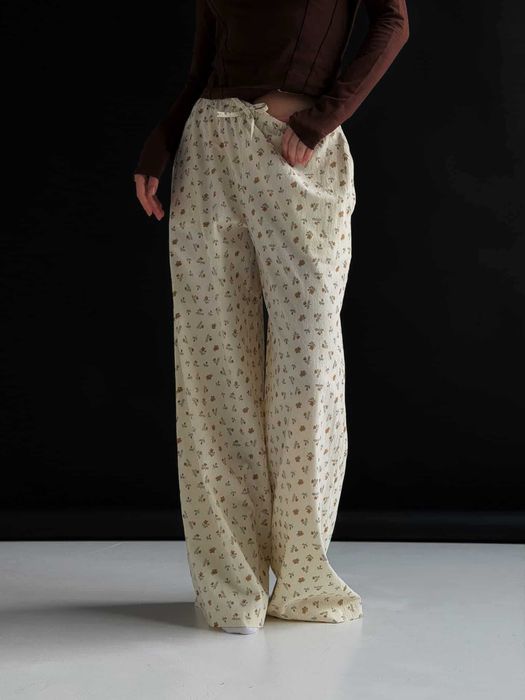 Штани SMTH в гірчичні квіти