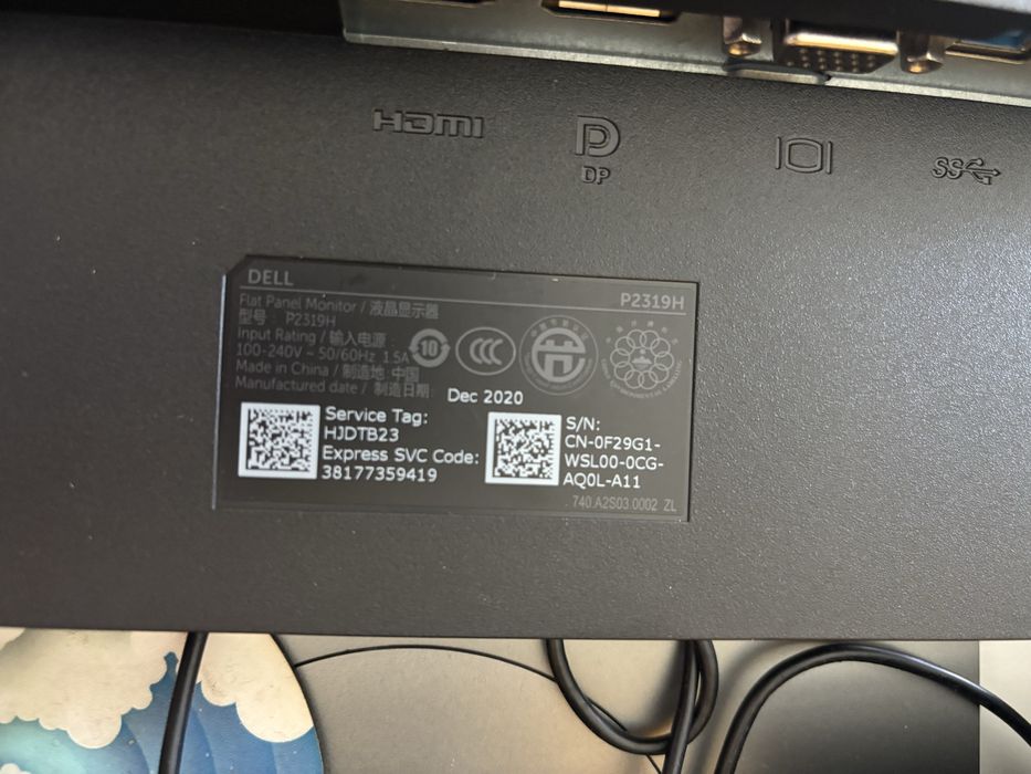 Monitor Dell P2319H 23” Full HD IPS — Excelente Estado