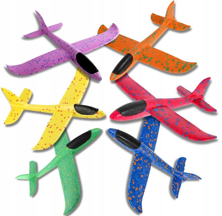 Samolot Szybowiec Duży ze Styropianu LED Świeci Piankowy Odrzutowiec