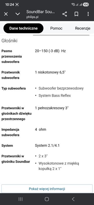 Sounbar Philips Fidelio B5 12 Stan Idealny