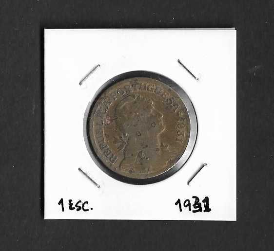 Moeda de 1 Escudo. Portugal 1931