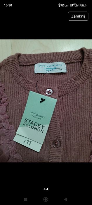 Sweterek na zapinanie