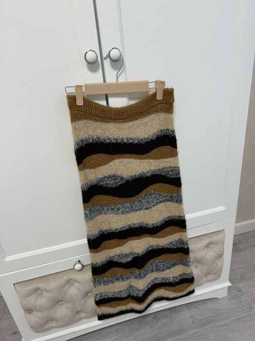 НОВЕ гольф коричневий кофта тепла міді спідниця довга вязана кофта