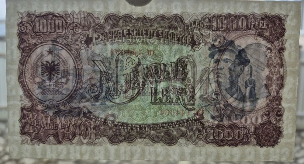 Колекція банкнот Албанії 1957 р. 500 та 1000 лек стани UNC 2 бони