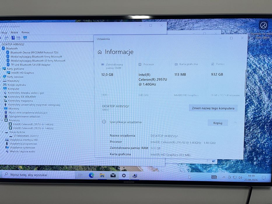 ASUS VivoPC VM42 12gb RAM dysk 1tb intel celeron 2957U intel HD graphic