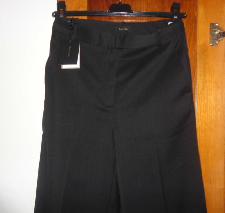 Calças pretas 100% lã fria Massimo Dutti