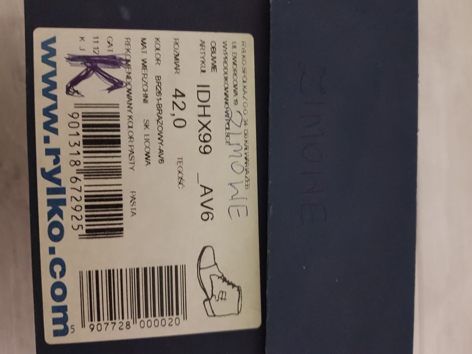 Buty zimowe RYŁKO rozm.42