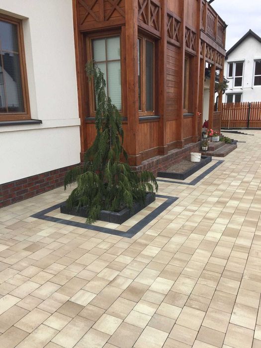 Bruk Prosty Szary Melanż Płukany kostka brukowa betonowa podjazd grys