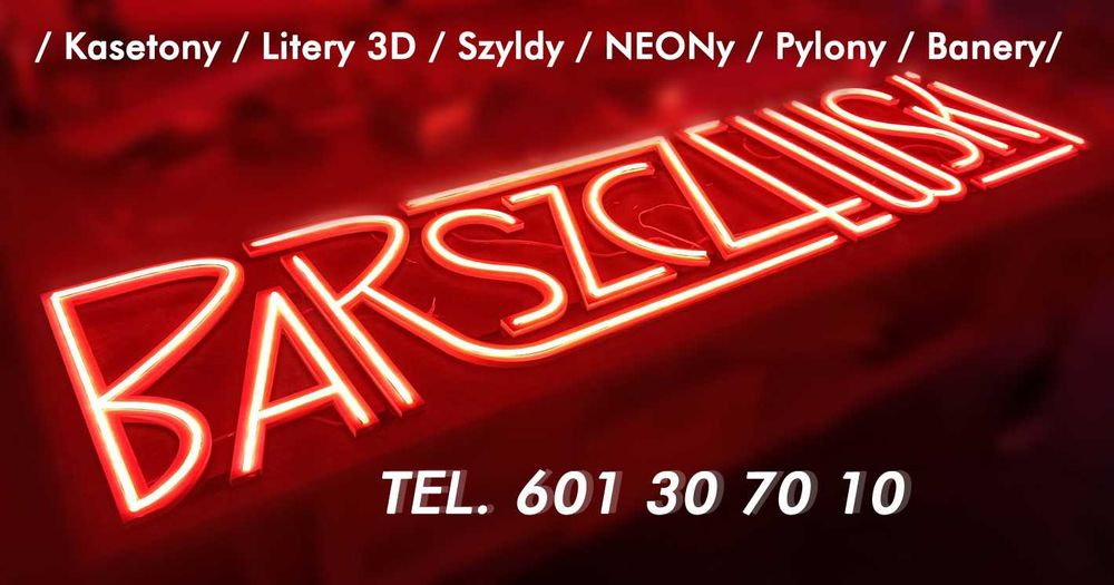 Reklama LEDON Neon Kaseton Litery 3D Baner  Szyld  Druk 3D PRUSA XL