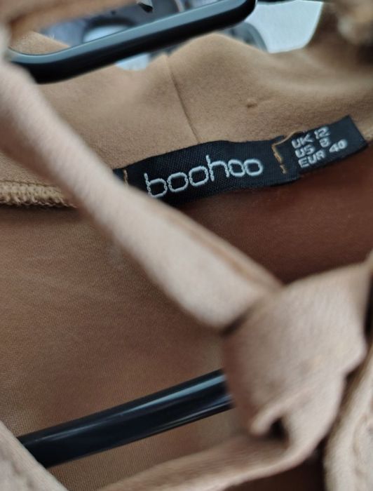Brązowa bluzka wiązana przód, boohoo rozmiar 40