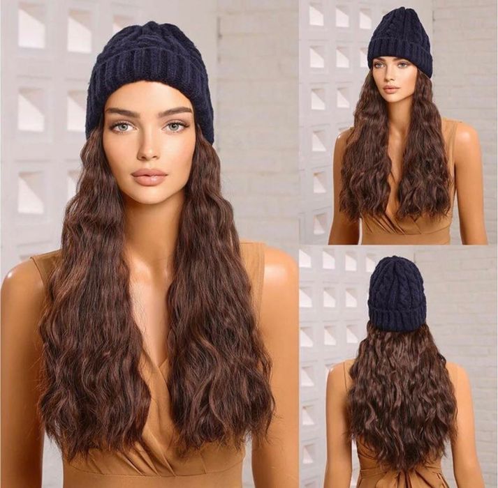 Шапка з волоссям перука