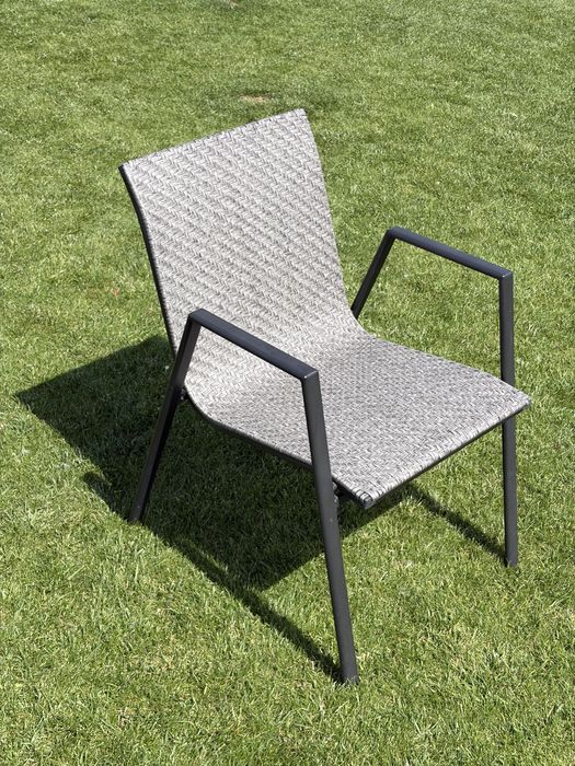 6x Krzesło ogrodowe / tarasowe – aluminiowy stelaż
