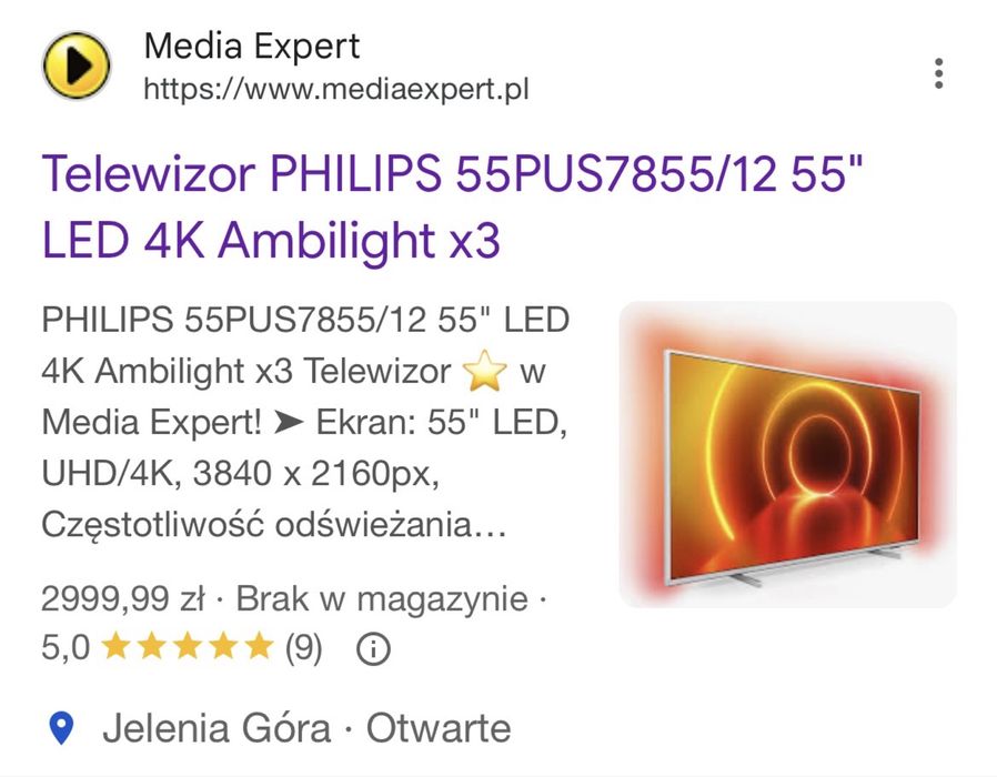 Telewizor philips 55 ambilight