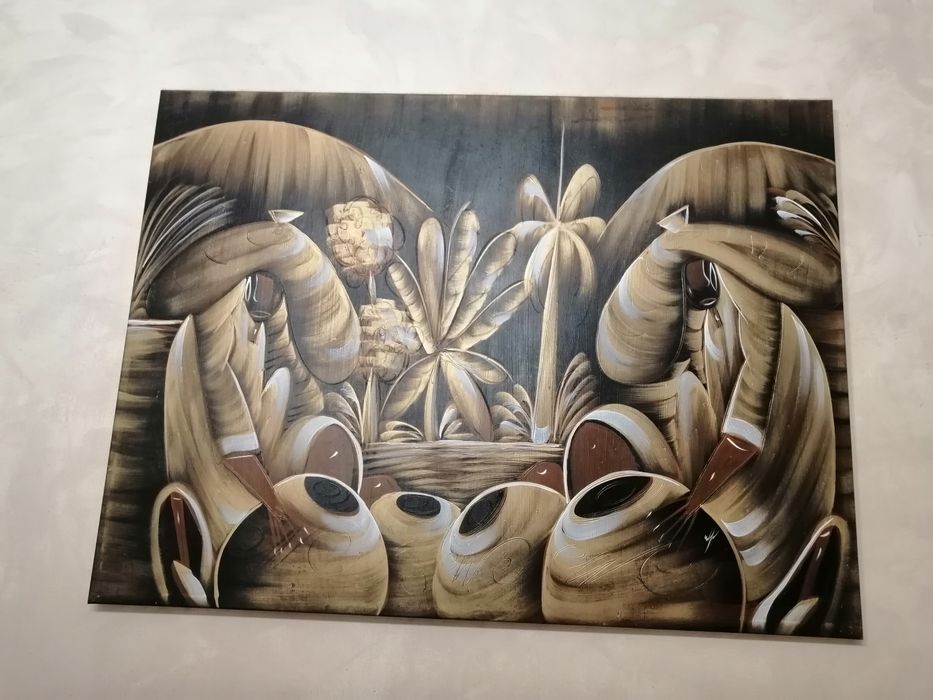 Quadro étnico 100 X 74 cm - excelente estado