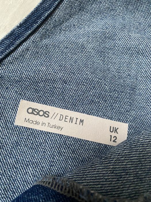 Щільний джинсовий комбінезон Asos з широкими штанинами barrel  баггі