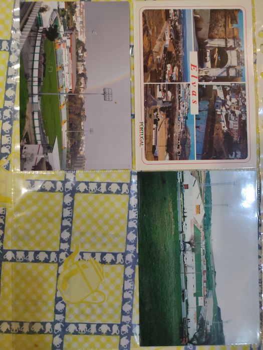Postais de estádios de Elvas e figueira da foz