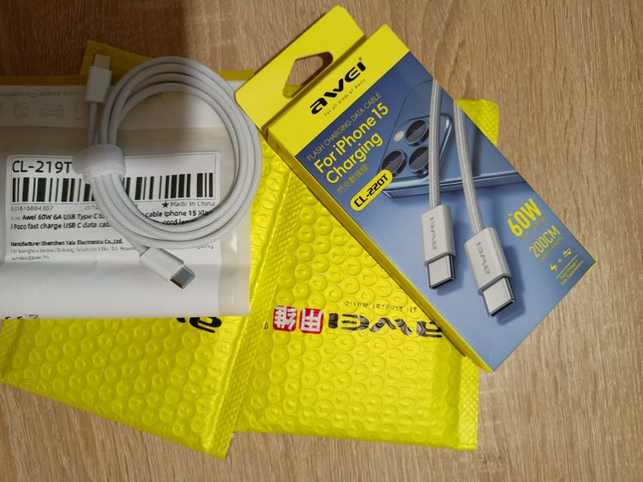 Awei оригінальні кабеля 60 Вт 1 м та 2 м