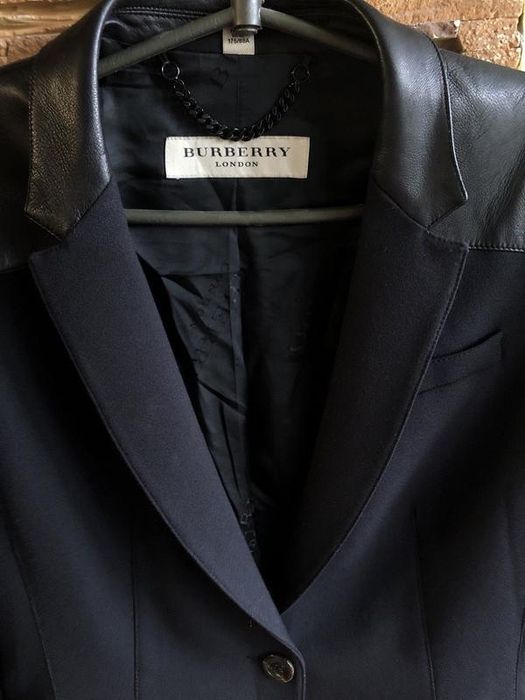 Жакет пиджак burberry с кожаными вставками піджак m