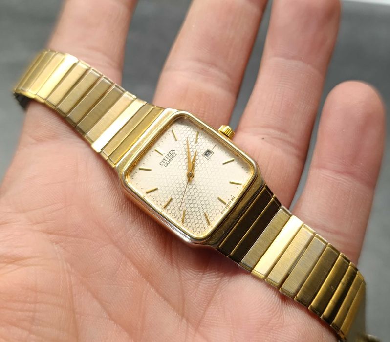 Śliczny zegarek męski damski unisex Citizen bransoleta Tank vintage