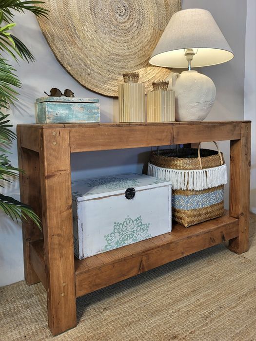 consola, aparador, mesa, decoração, rustico