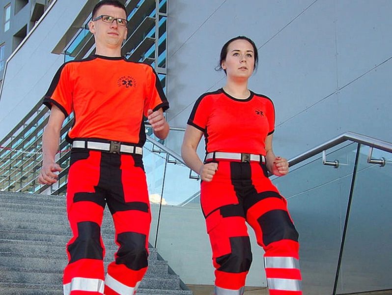 Koszulka Fluo Męska Prm Państwowe Ratownictwo Medyczne - Niebieskie Lo