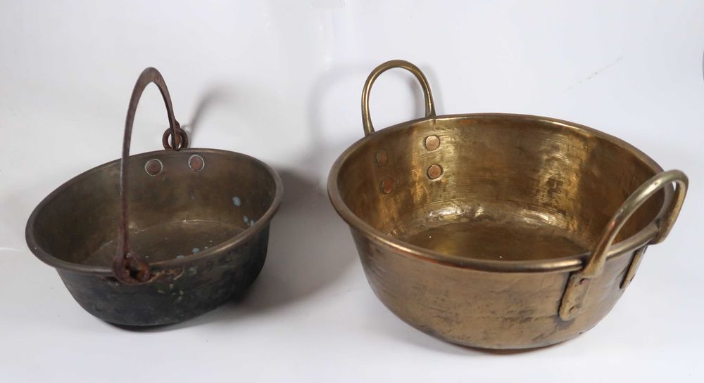 2 Tachos / Panelas antigos cobre / latão