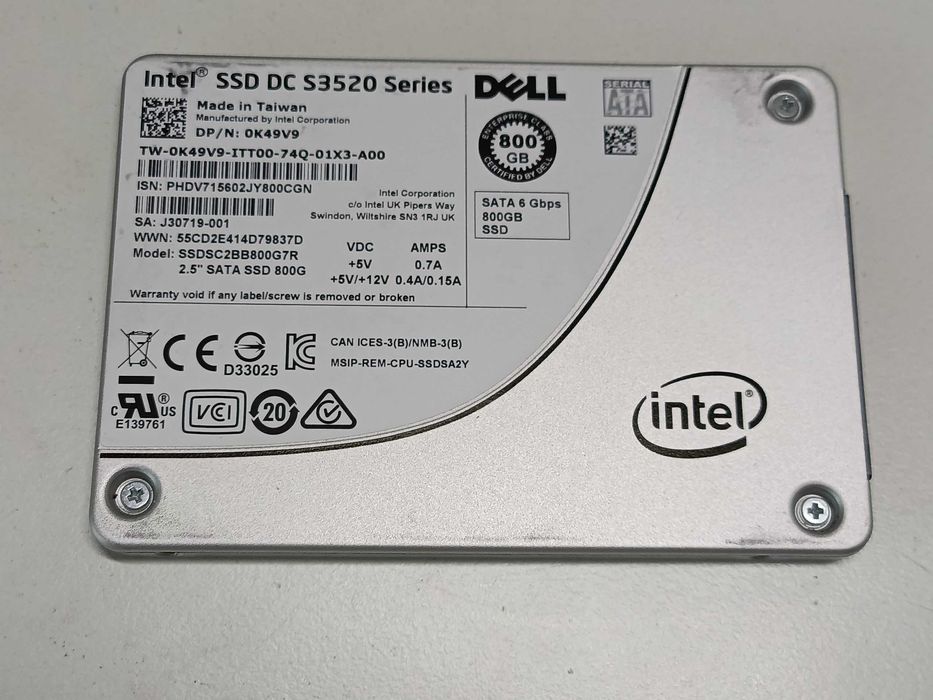 800Gb Intel DC S3520 2.5" SATA3 MLC SSD