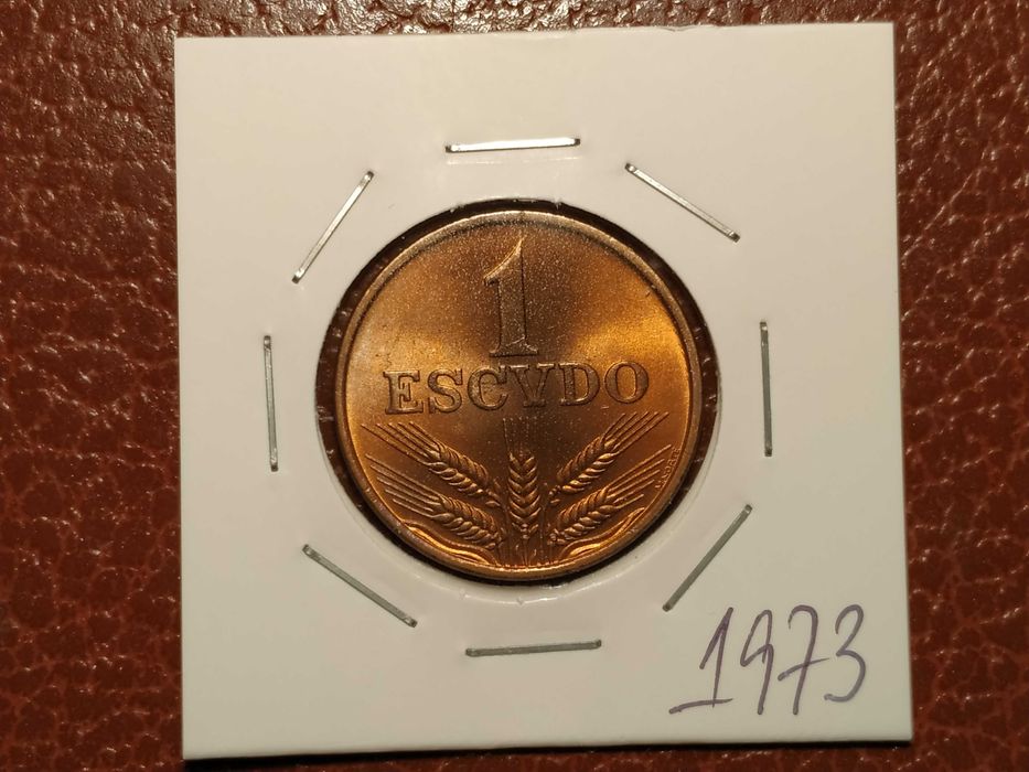 A825 moeda de 1 escudo de 1973 em bronze - Portugal