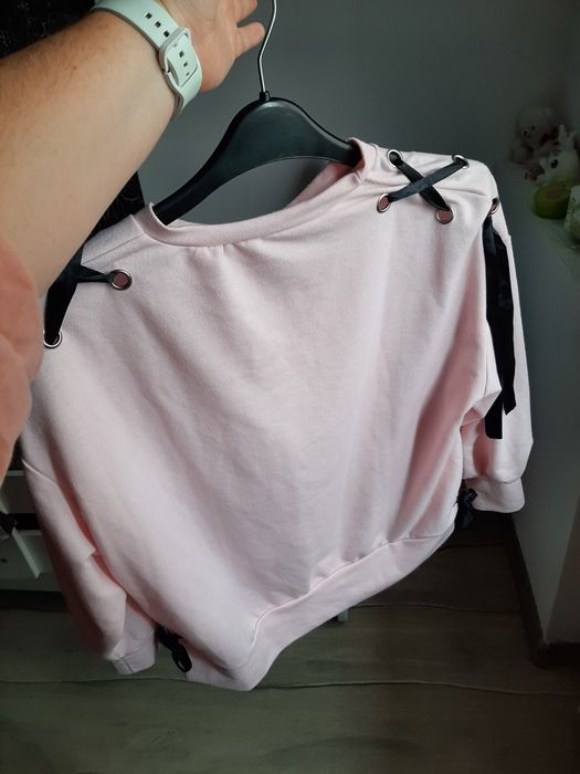 Bluza bluzka pudrowy roz m