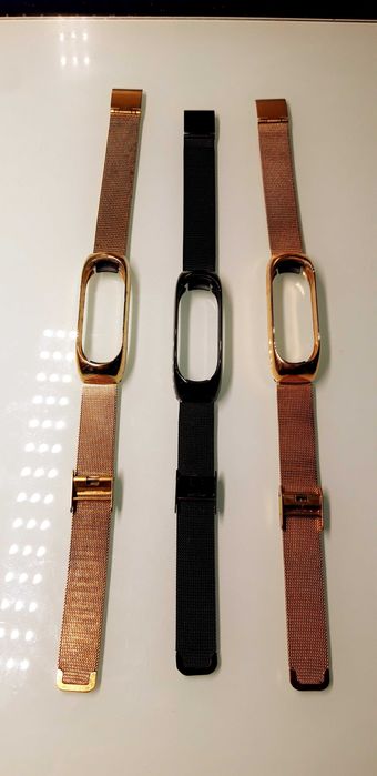 3 braceletes em aço inoxidável smartwatch mi band ler discrição.