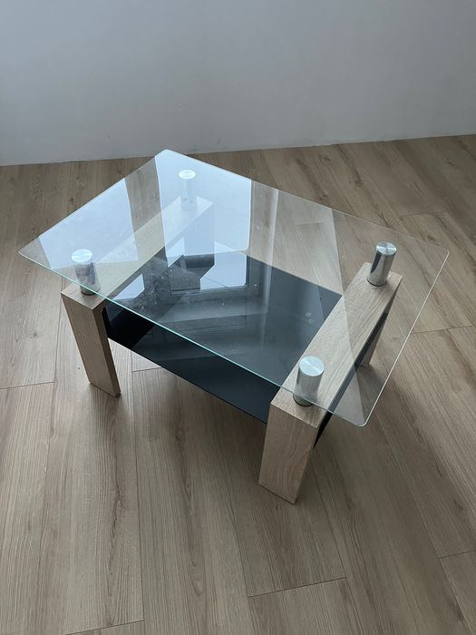 Stolik kawowy szkło 60x90 cm