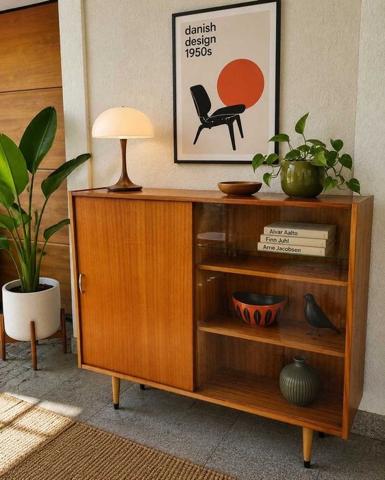 Biblioteczka Witryna Design PRL Lata 70 Violetta wysoki połysk