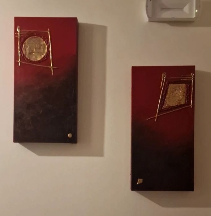Conjunto de quandos pintado com folha de ouro