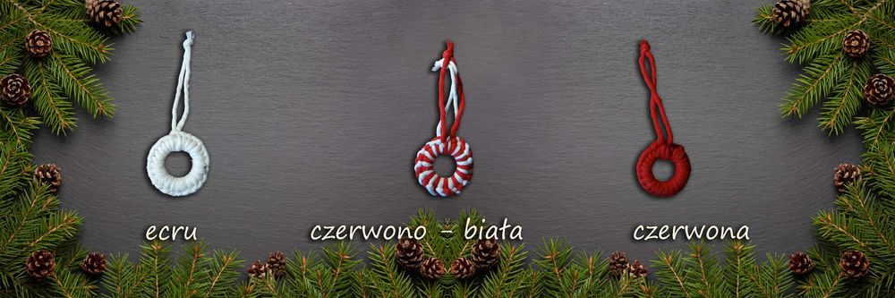 Zawieszka na choinkę ze sznurka, makrama, BOHO