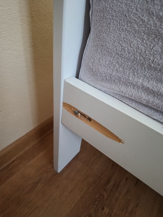 Rama łóżka ze stelażem 160x200, drewniana, biała