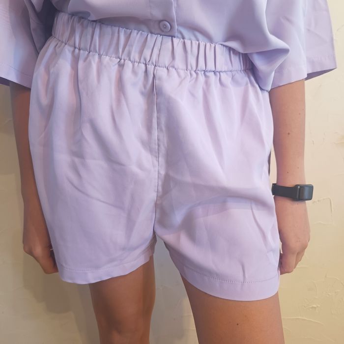 Komplet liliowy , oversize koszula + szorty, kolor liliowy roz L