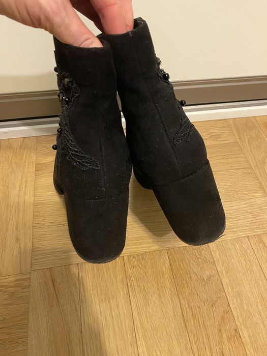 Botki buty eko zamsz jak nowe cafenoir 39 25 cm