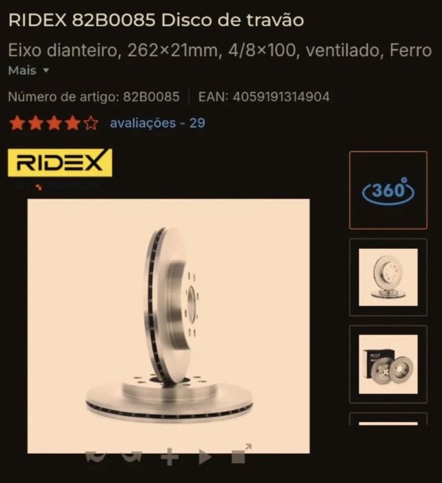 2 discos de travão (4x100) - Melhor oferta leva