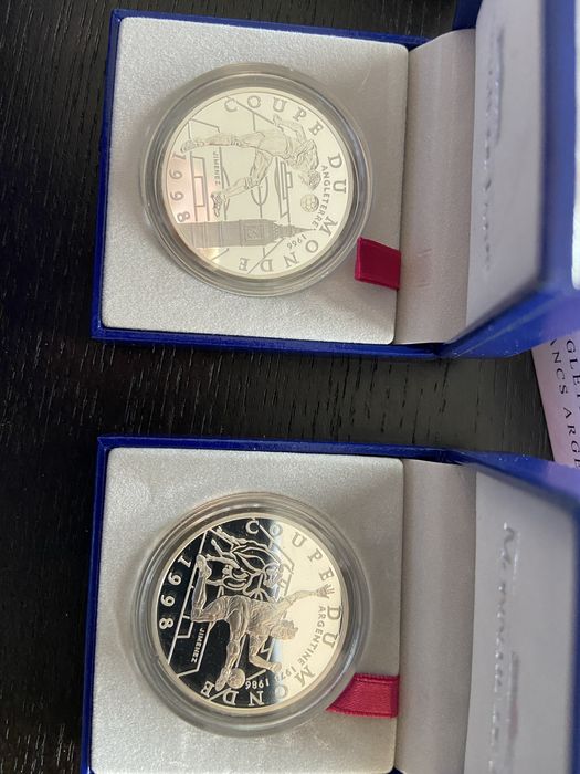 Colecão de moedas prata proof Mundial de futebol França 98