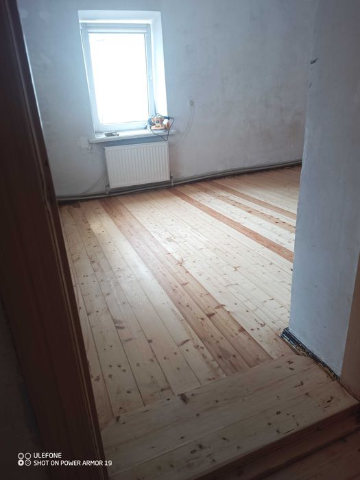 Циклевка паркета, чистка от краски, лака, шлифовка, замена элементов