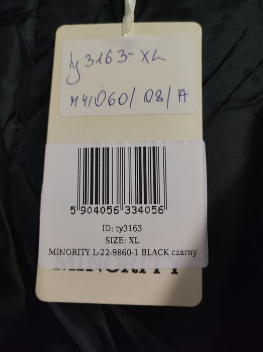 Nowa czarna długa kurtka damska zimowa płaszczyk XL 42