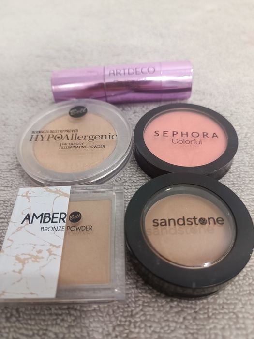 Zestaw do twarzy bronzery róż rozświetlacze sephora sandstone artdeco