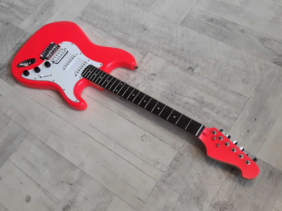 Piękna Gitara Stratocaster- Pink Neon -HSS- wysyłka Gratis lub zamiana