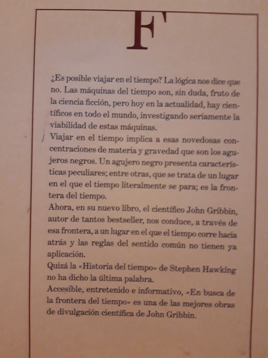 Livro "En Busca de la Frontera del Tiempo" de John Gribbin
