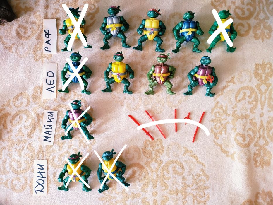 Фігурки Черепашки ніндзя з 90х -2000х